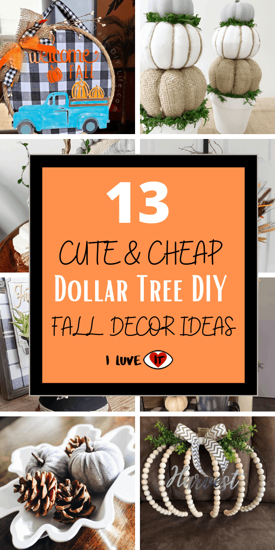 13 Cute and Cheap Dollar Tree DIY Fall Decor Ideas - I Luve It