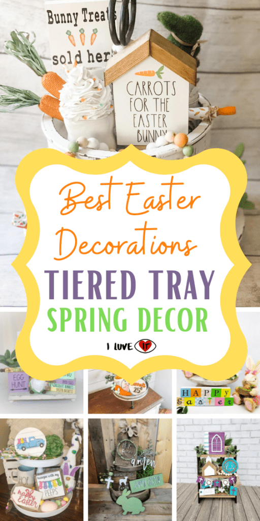 60 DIY Tiered Tray Easter Decorations For Spring You Will Love - I Luve It