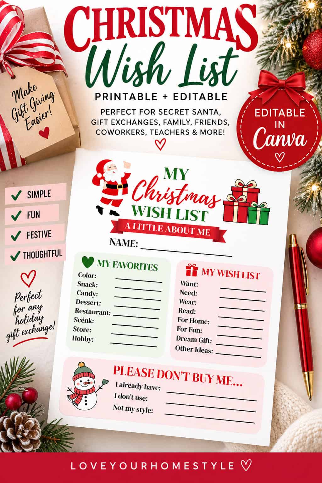 my christmas wish list