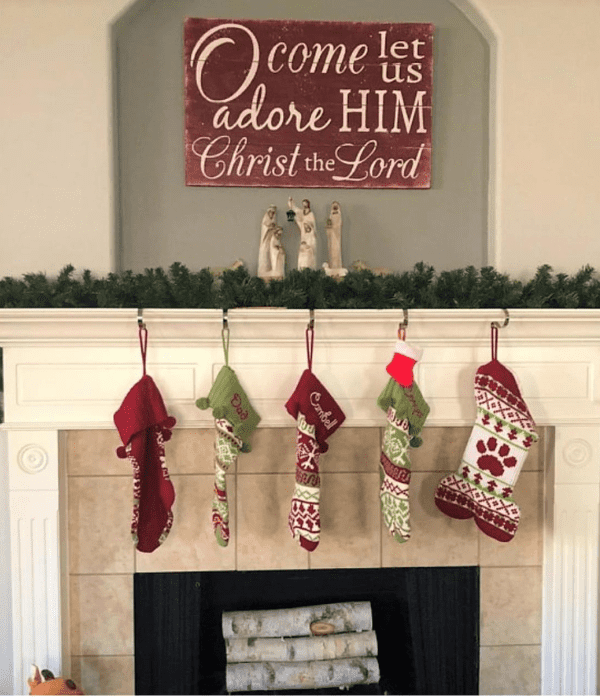 O come let us adore him christmas sign