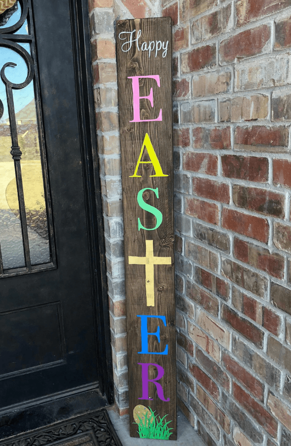 happy easter welcome sign