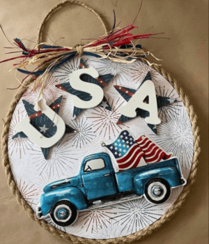 26 Dollar Tree Pizza Pan DIY 4th of July Wreaths - I Luve It