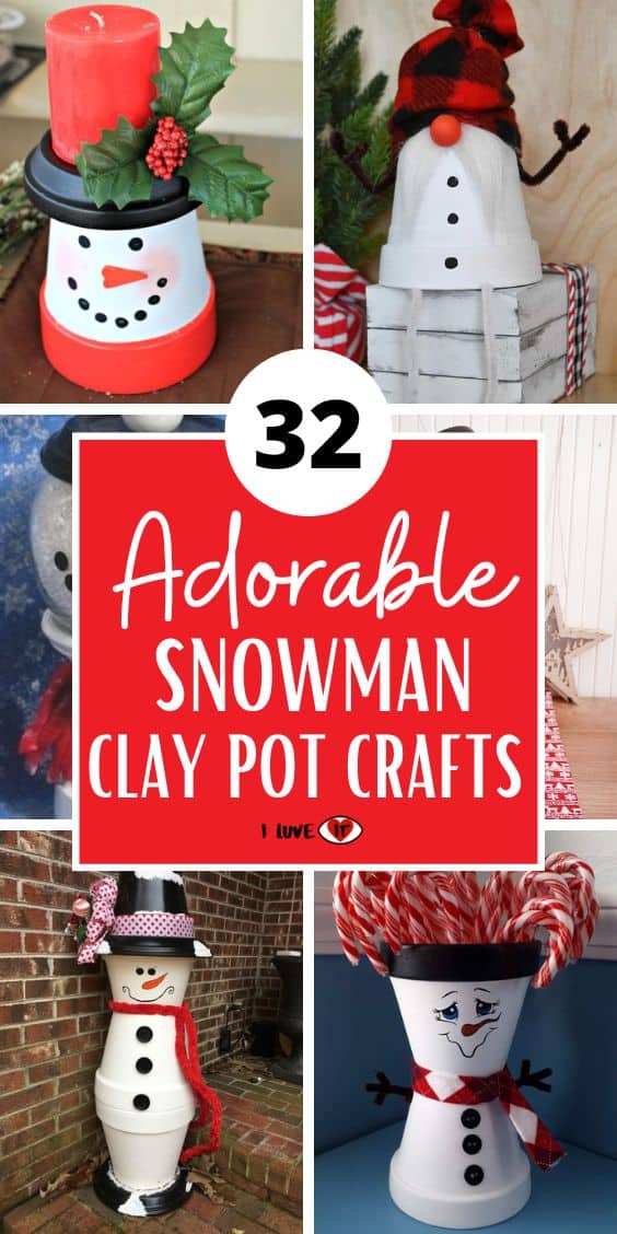 snowman clay pot crafts
