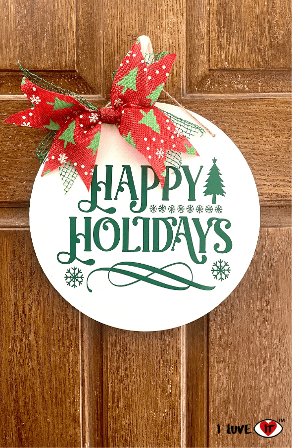 happy holidays door hanger