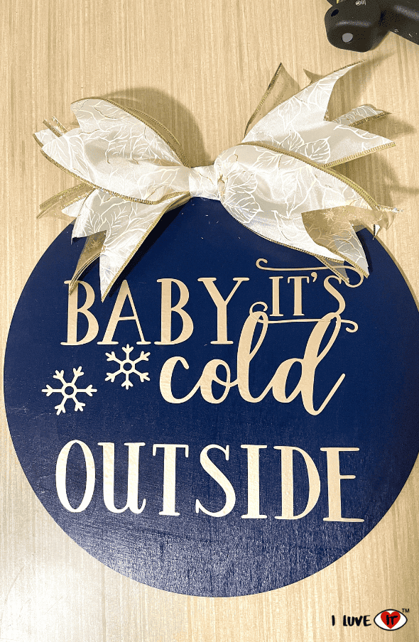 gold and navy blue christmas wreath
