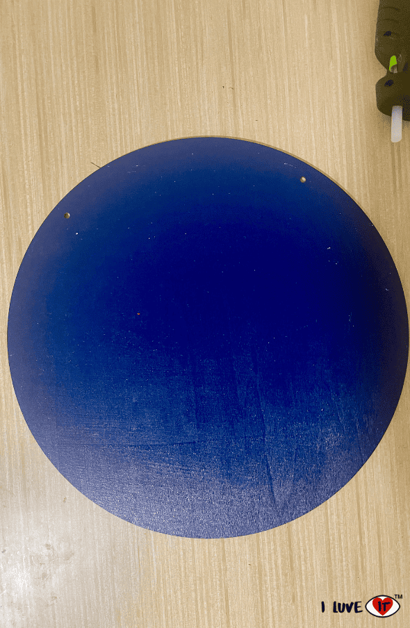 painted navy blue wood round