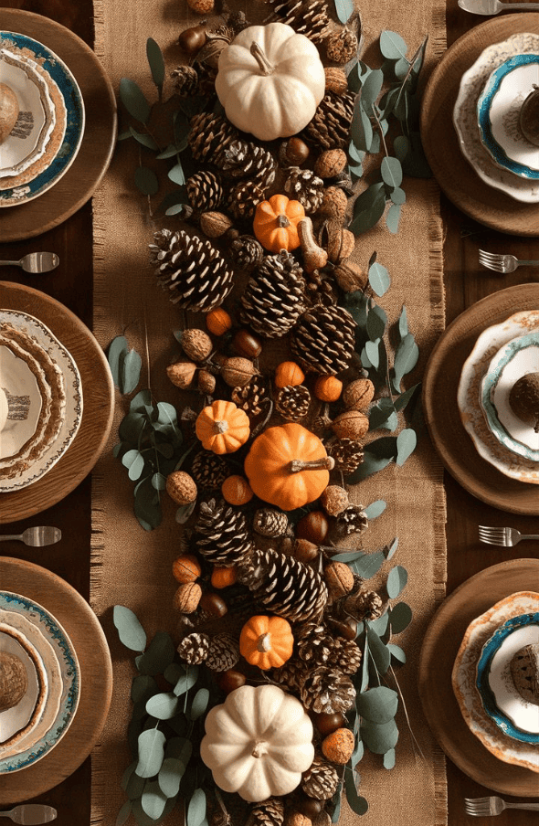 rustic table settings for fall