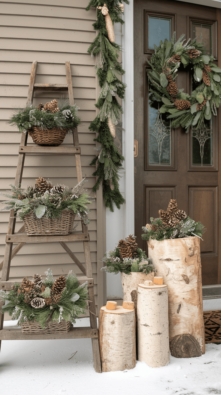 rustic christmas porch decor