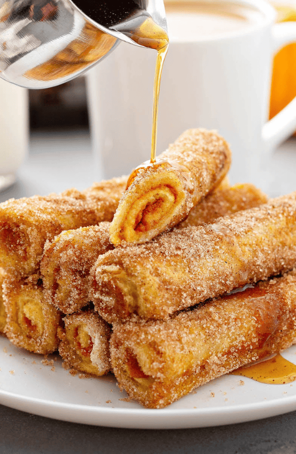 pumpkin French toast roll ups