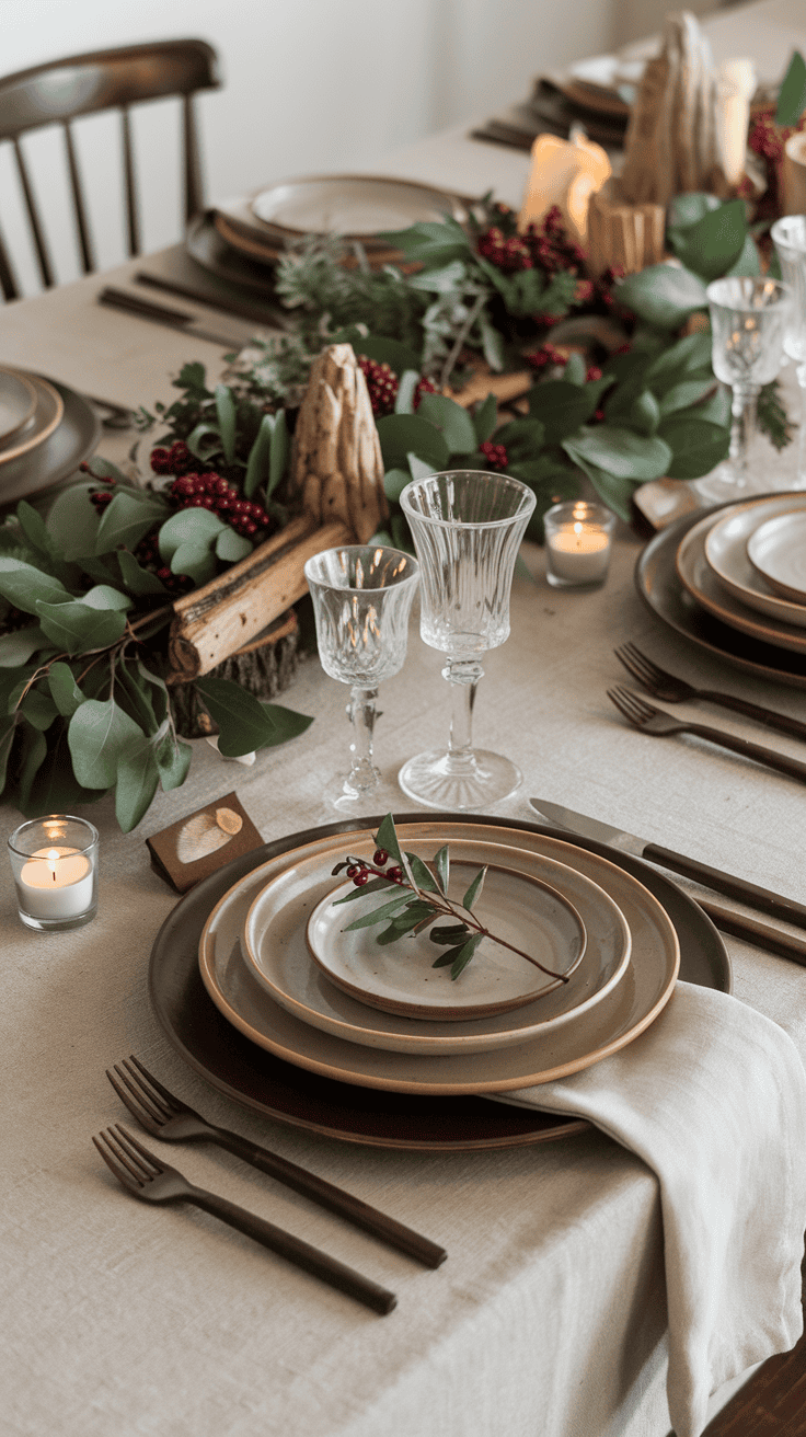 thanksgiving table setting natural