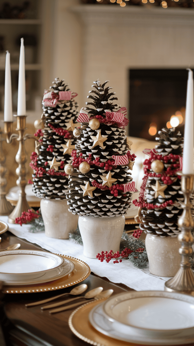 diy pinecone christmas trees