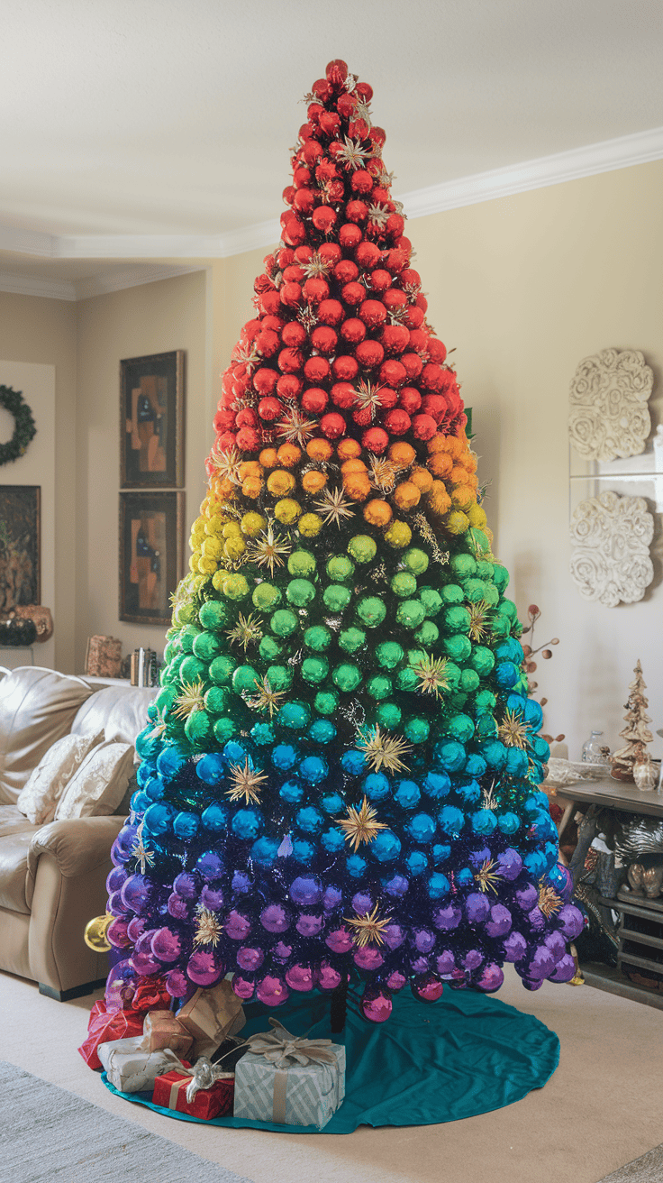 christmas tree ideas rainbow