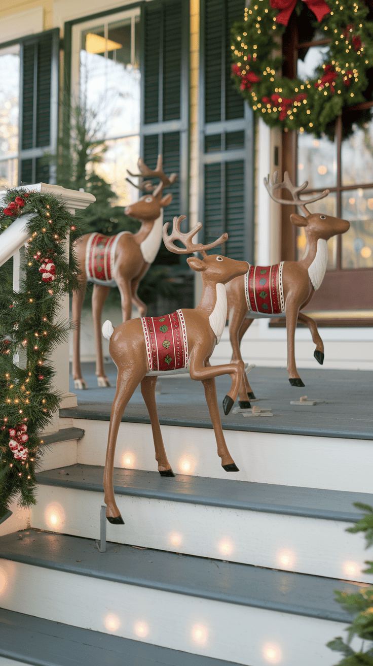 christmas reindeer porch decor