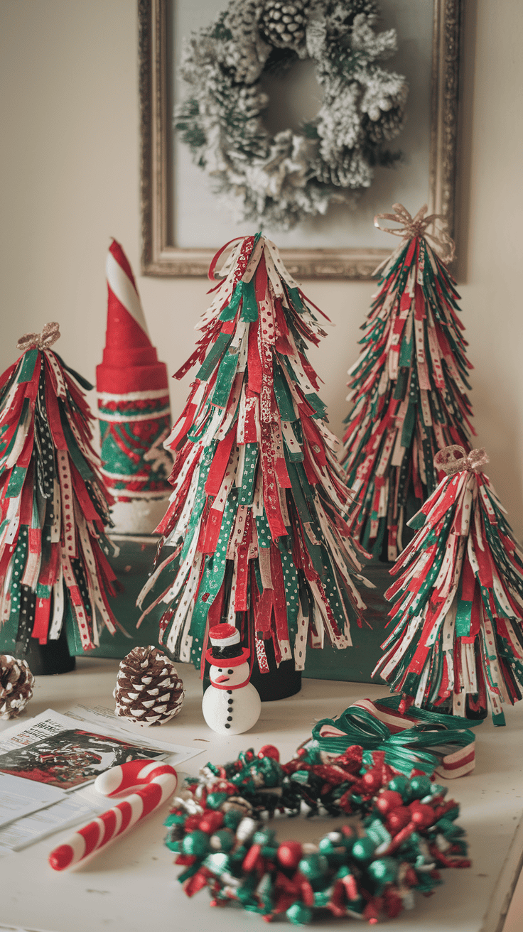 ribbon christmas trees diy