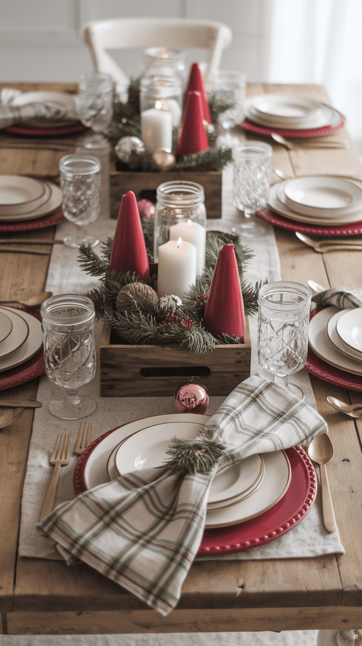 rustic christmas table setting