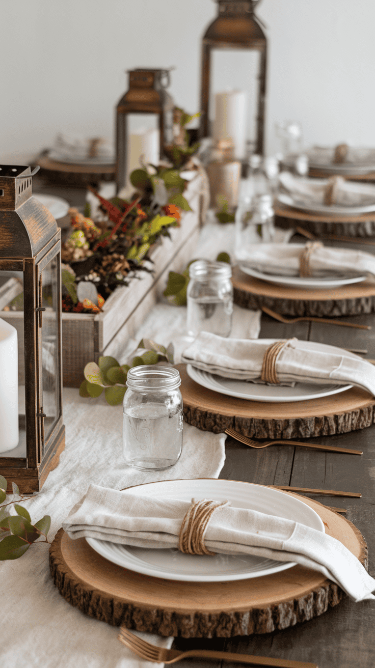 thanksgiving table setting rustic