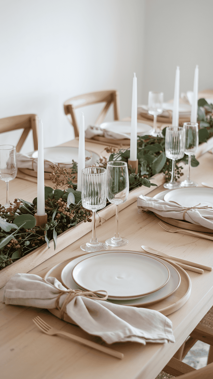 thanksgiving table setting Scandinavian