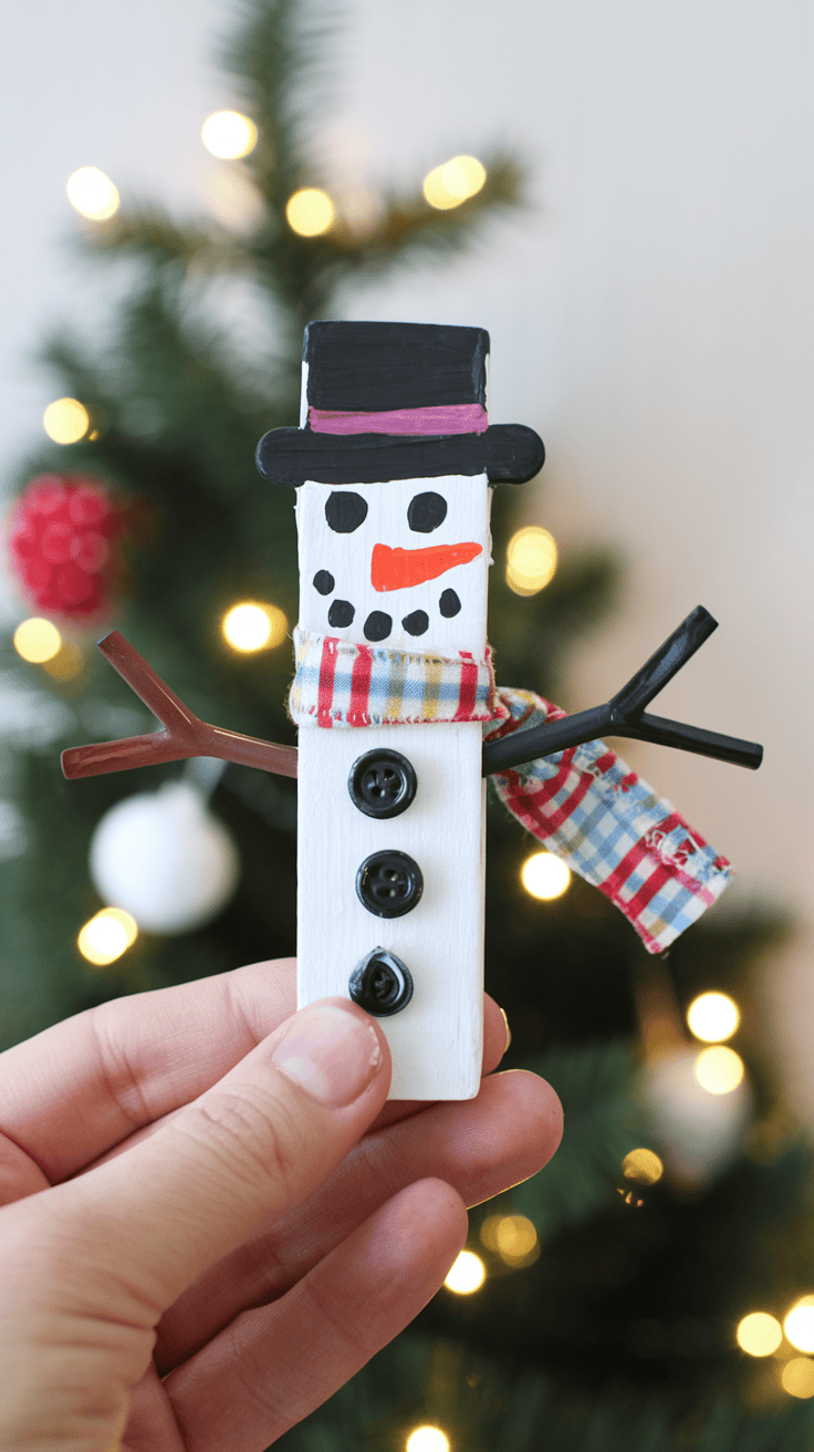 snowmen clothespin ornaments