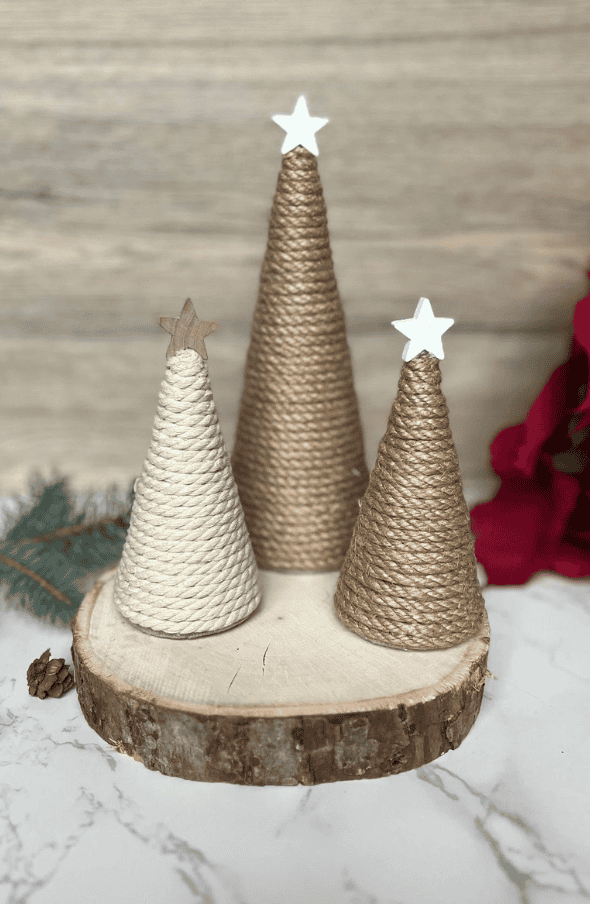 jute twine christmas trees