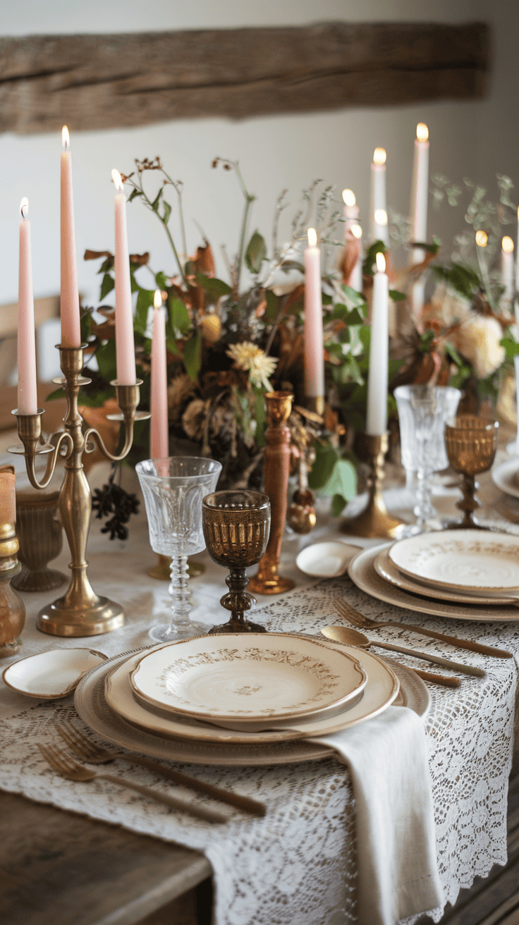 thanksgiving table setting vintage