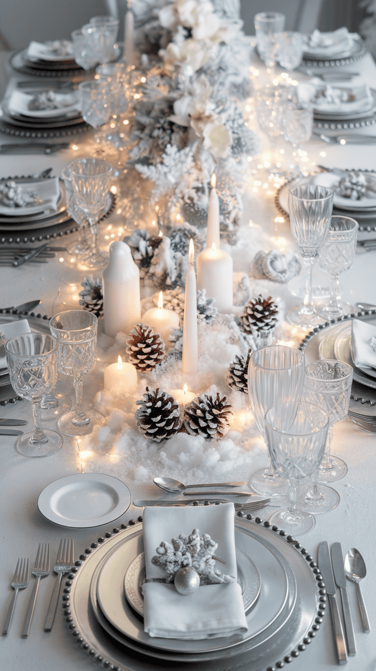 winter christmas table setting