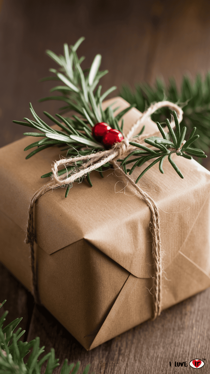 brown paper christmas gift wrap