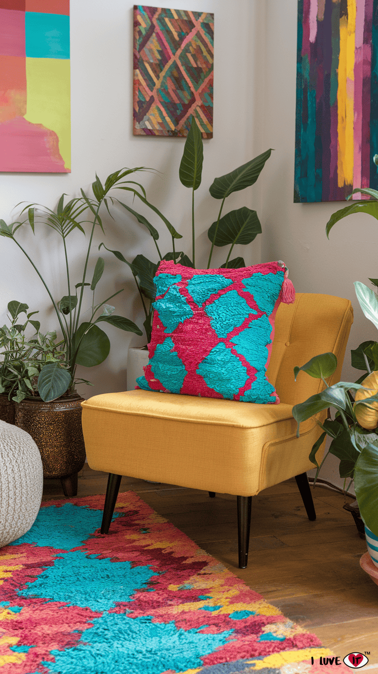 colorful boho decor