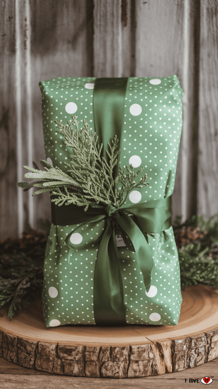 fabric Christmas gift wrap