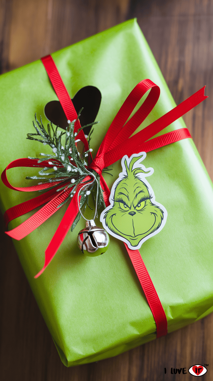 christmas gift wrap grinch