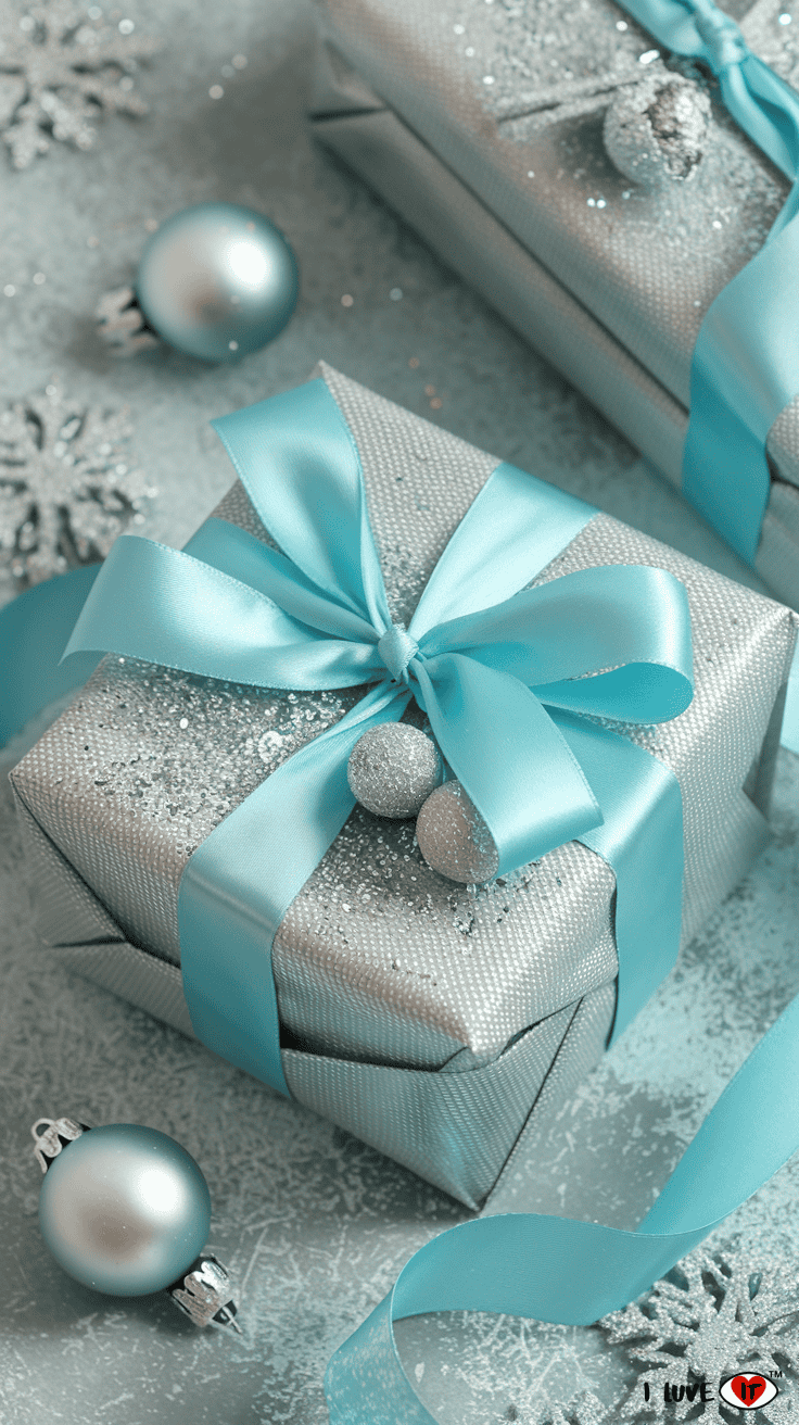 christmas gift wrap ideas blue