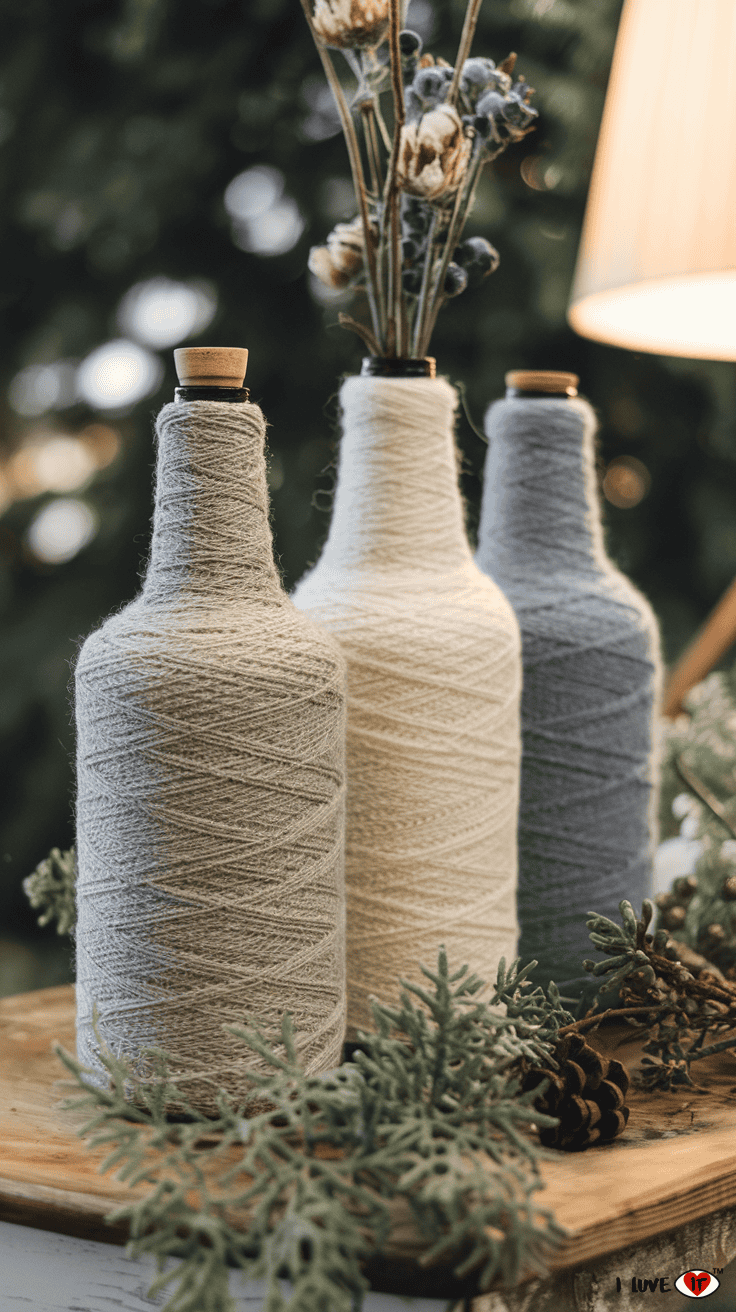 yarn wrapped bottles