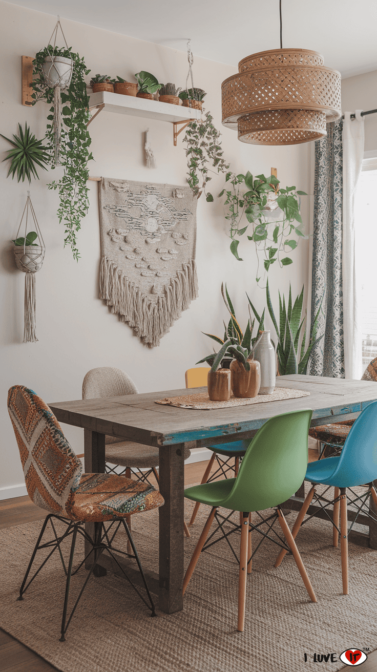 boho dining room decor