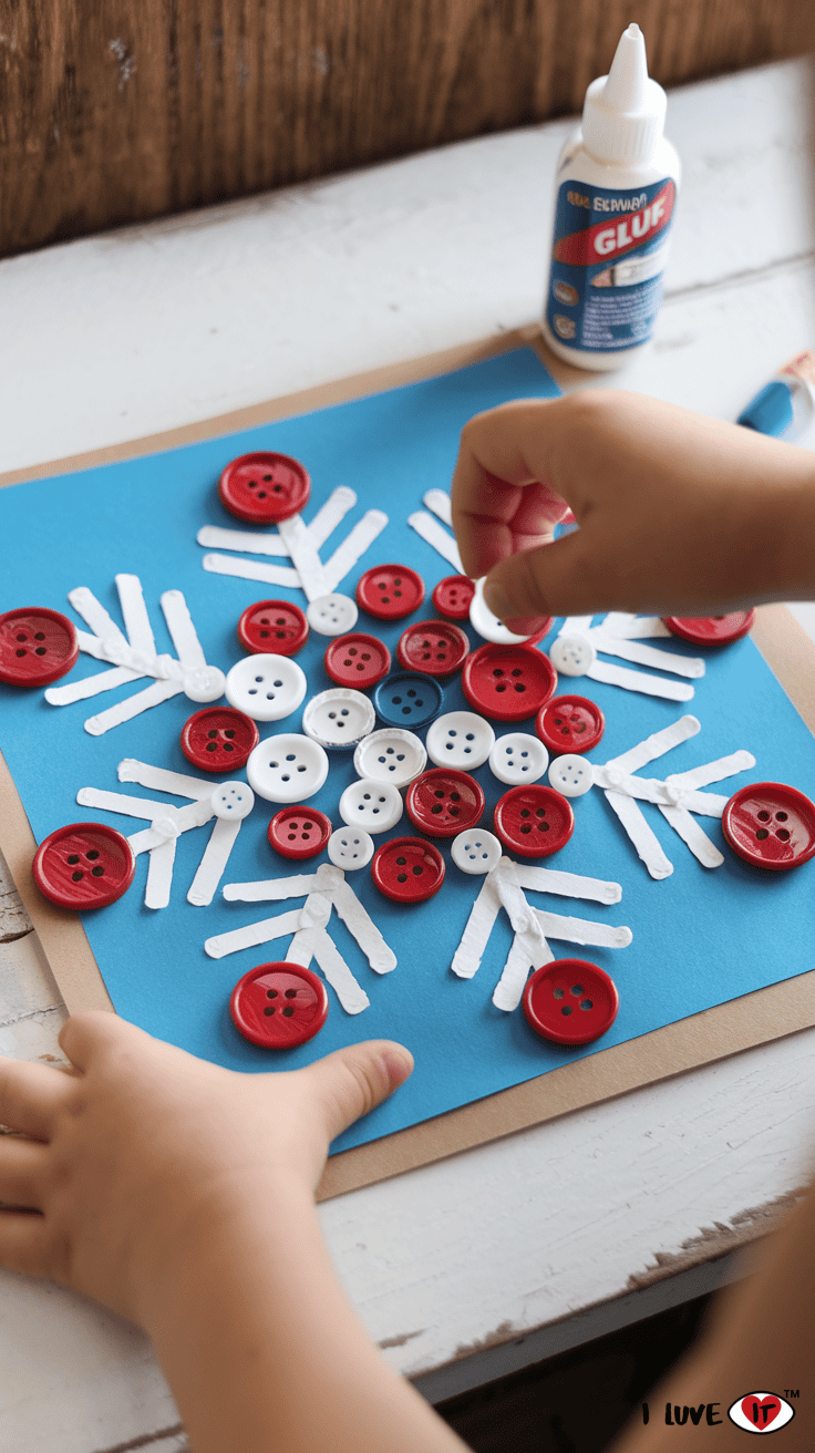 button snowflake craft