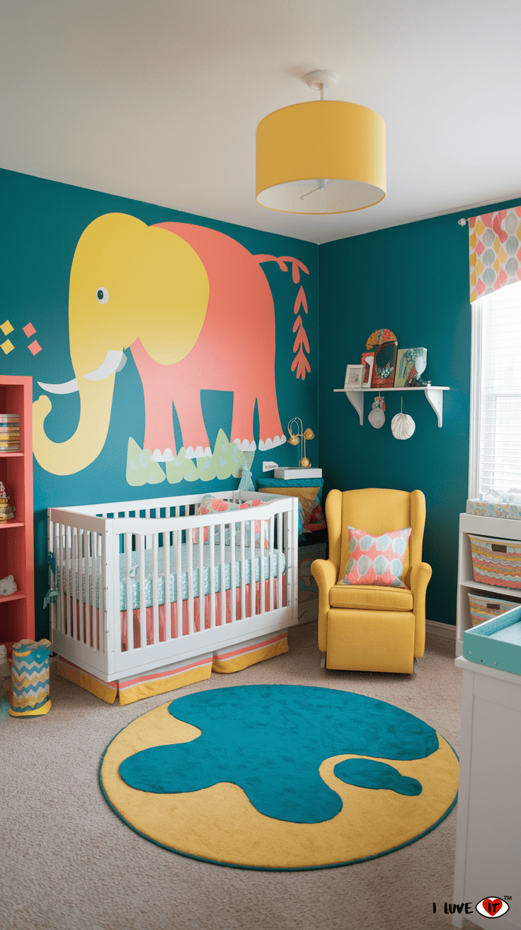 girl colorful nursery