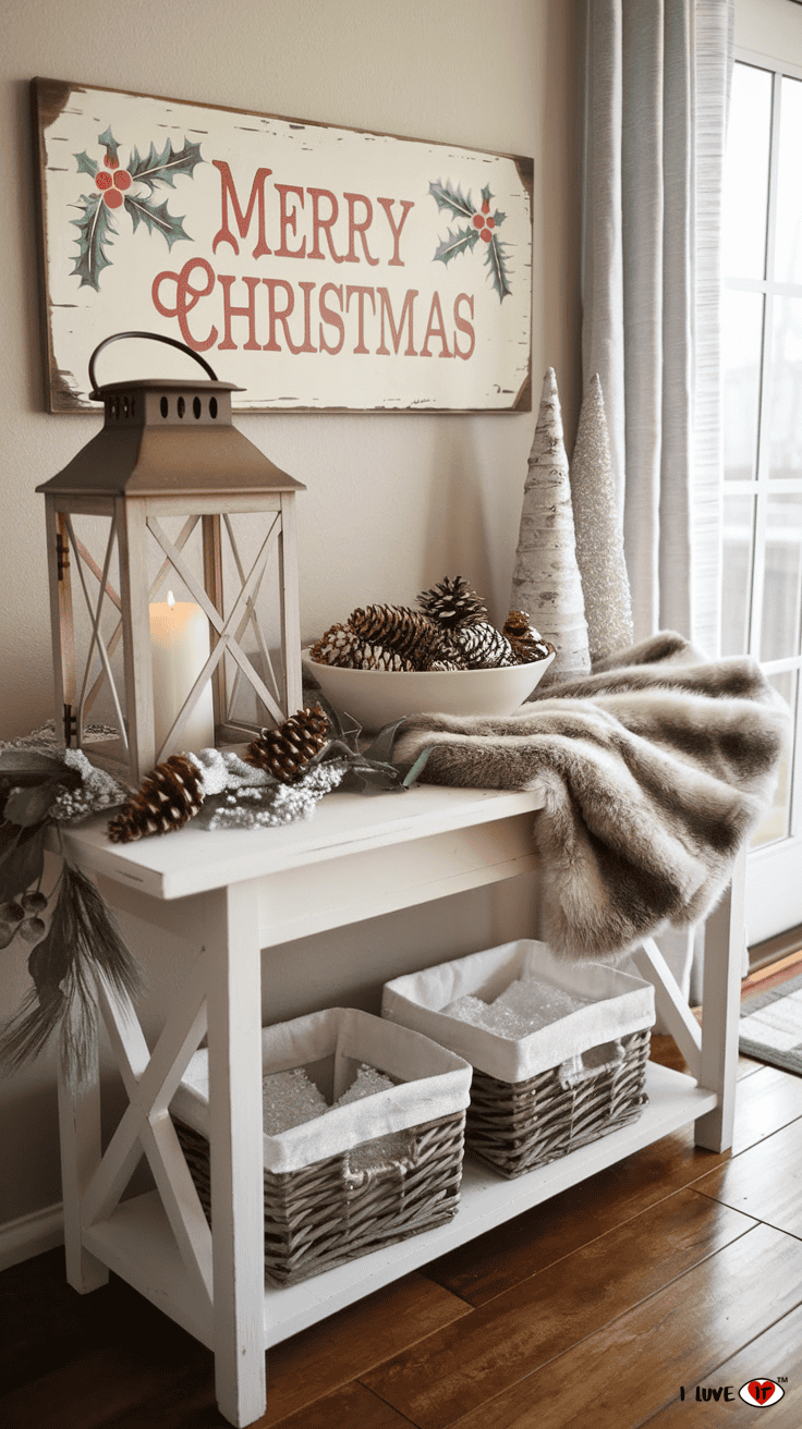 cozy christmas entryway ideas