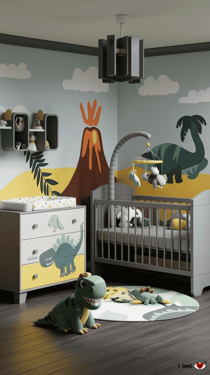 boy nursery dinosaur