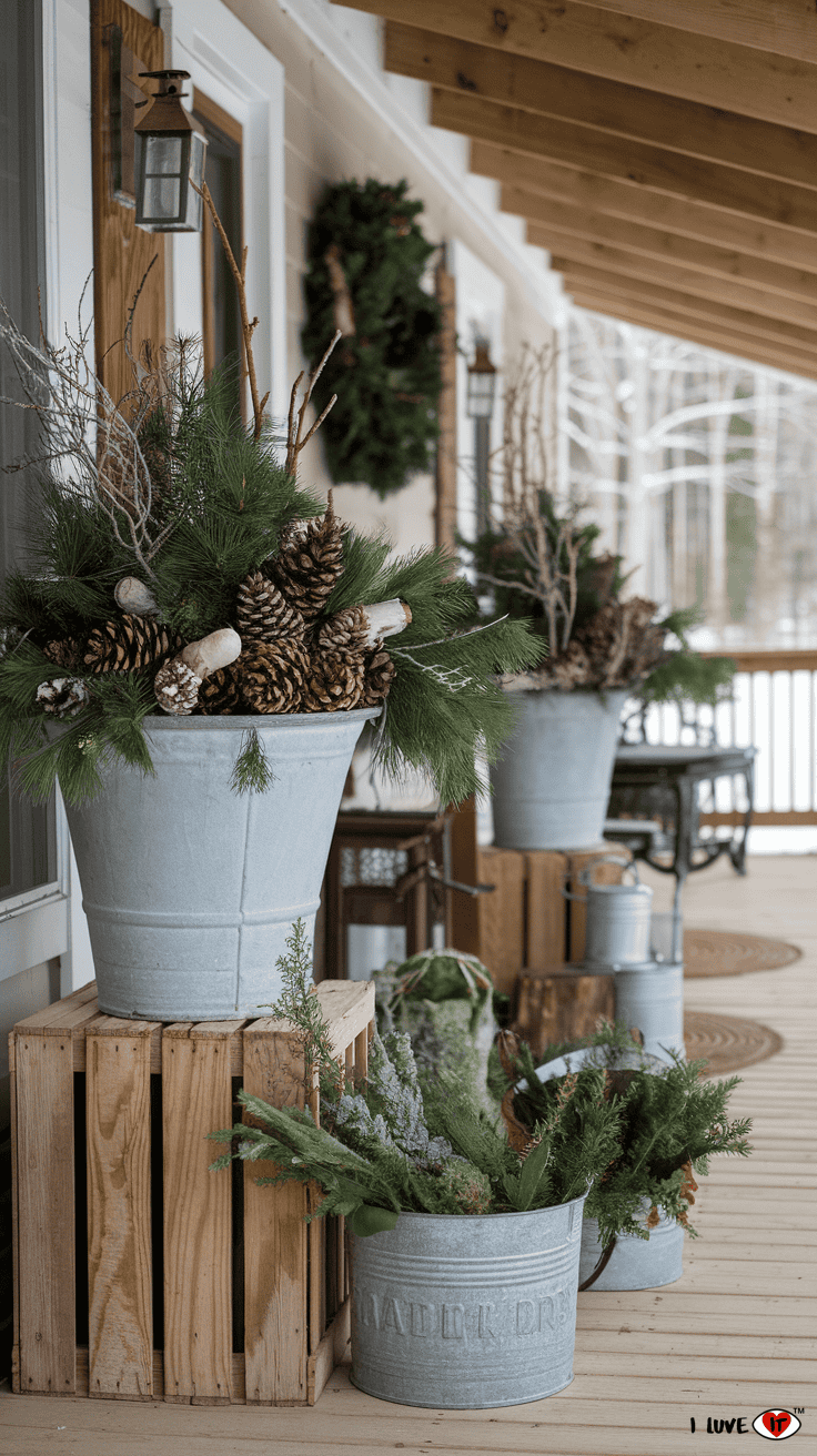 winter porch decor idea