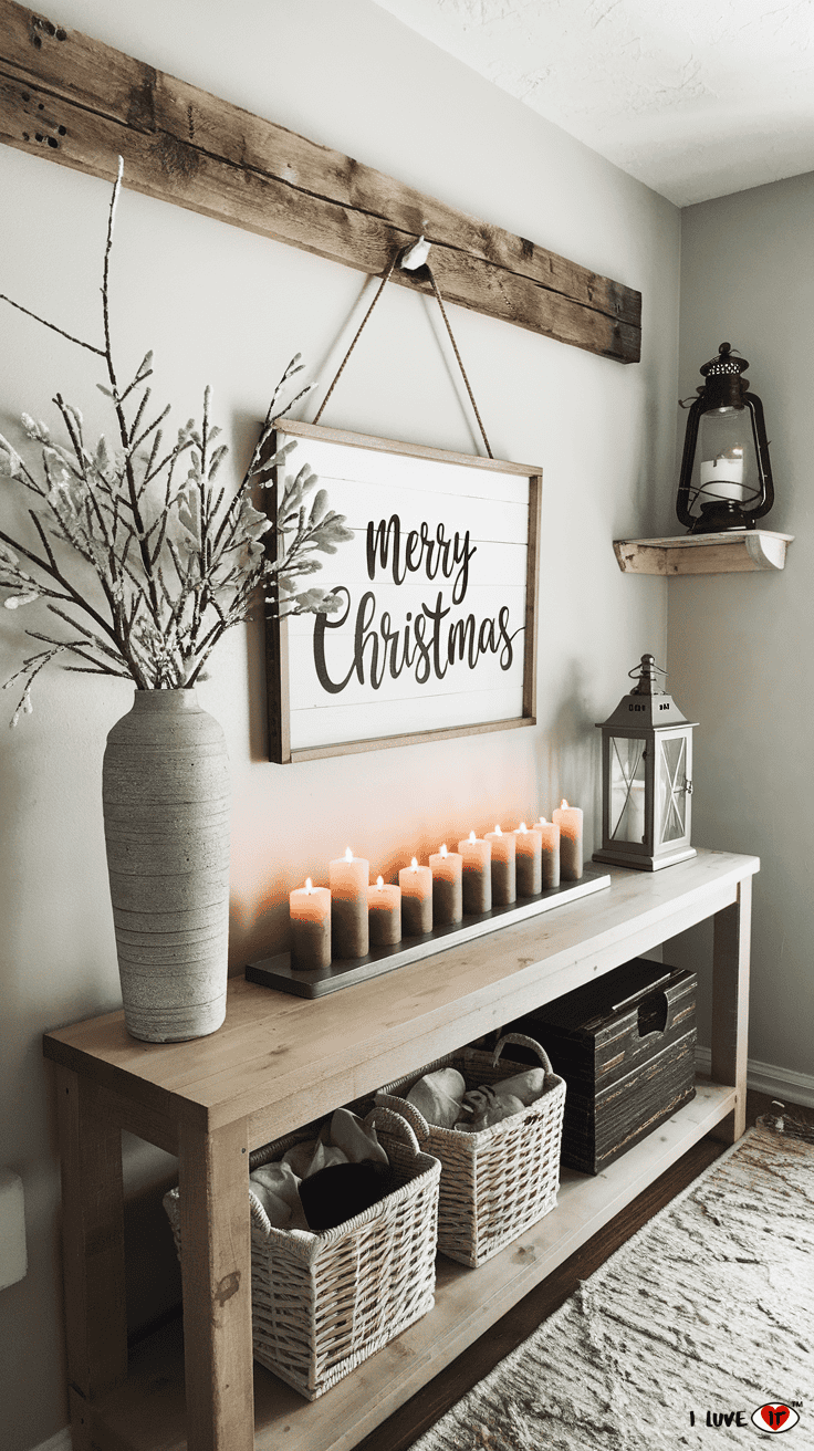 farmhouse christmas entryway