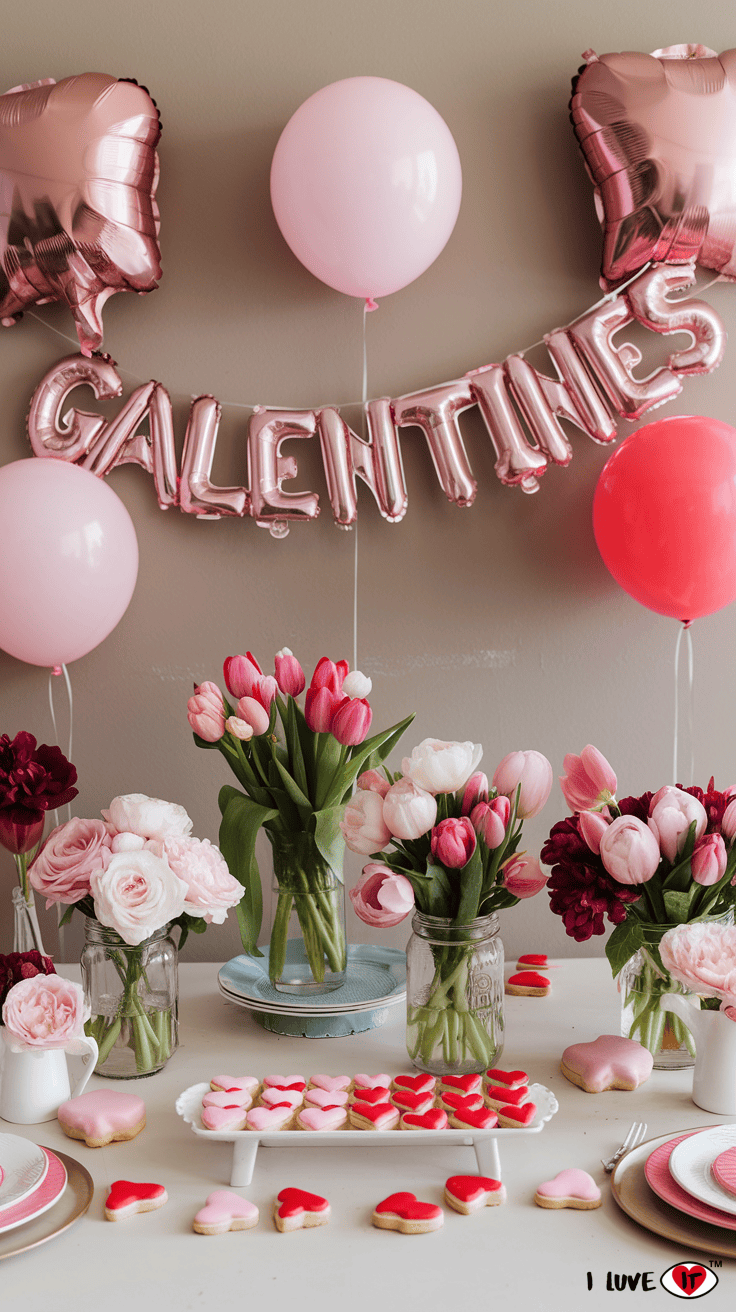 galentines flower decor