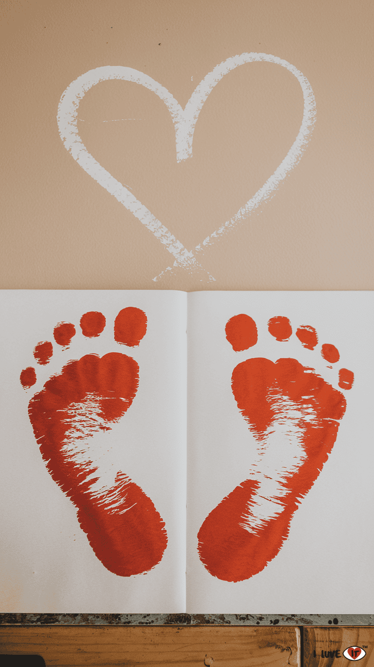 valentine craft foot print