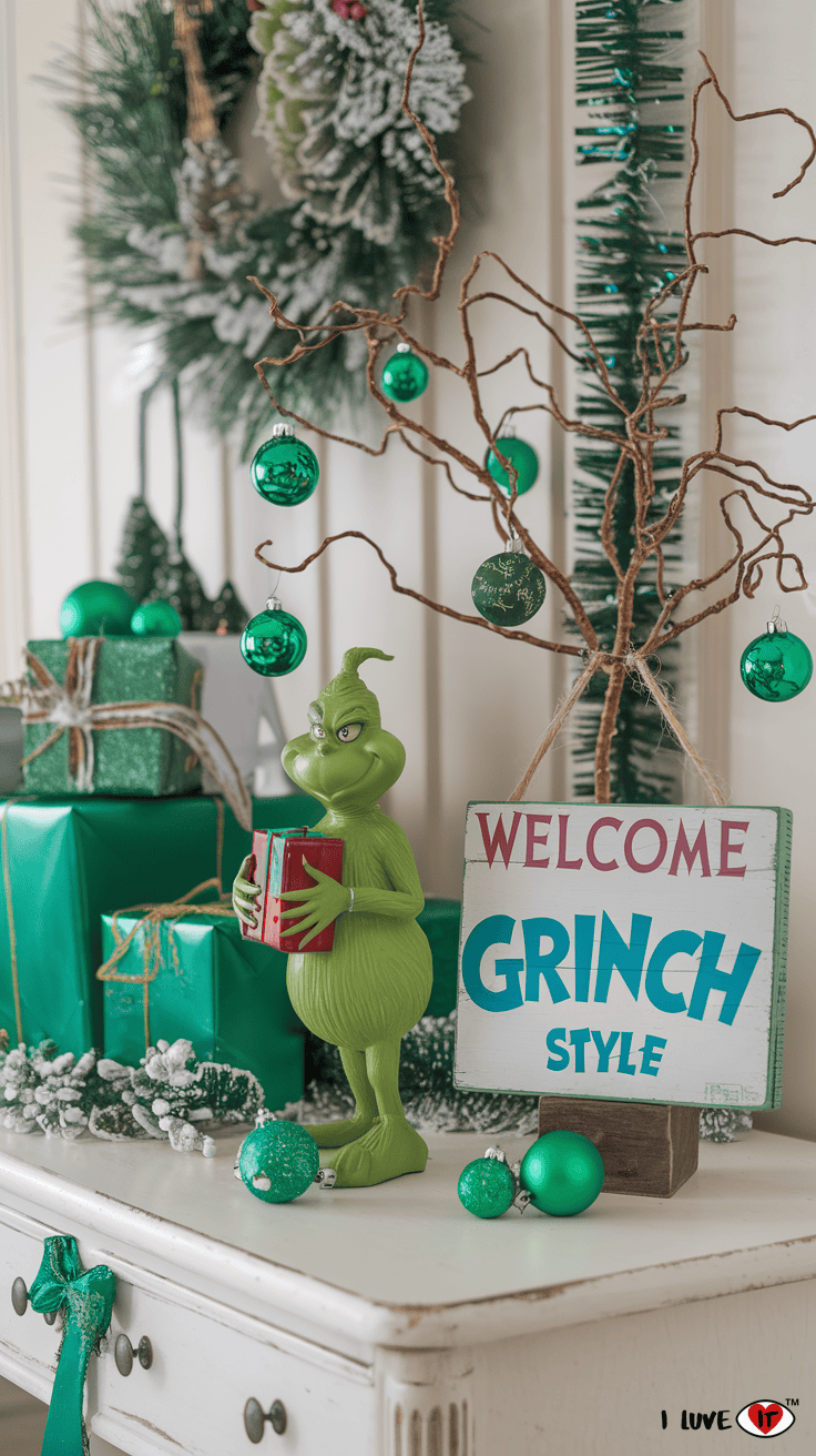 christmas entryway grinch idea