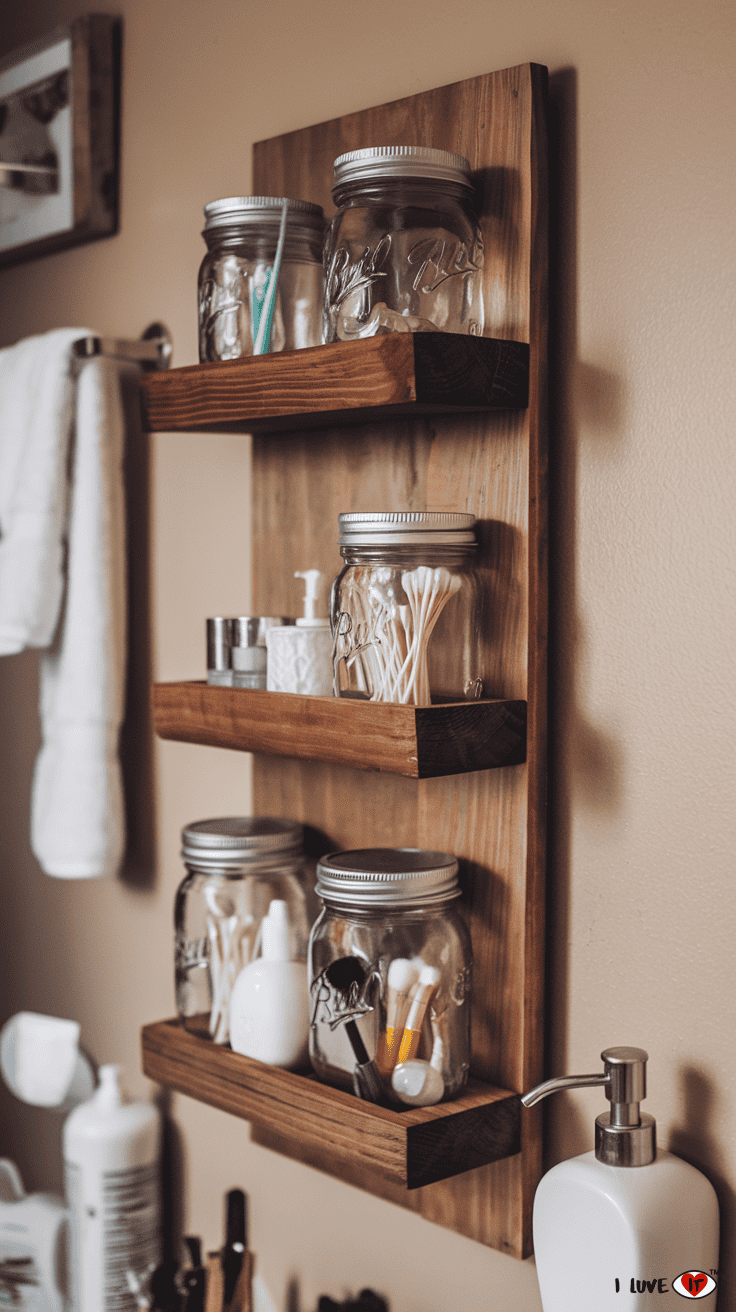 mason jar bathroom storage