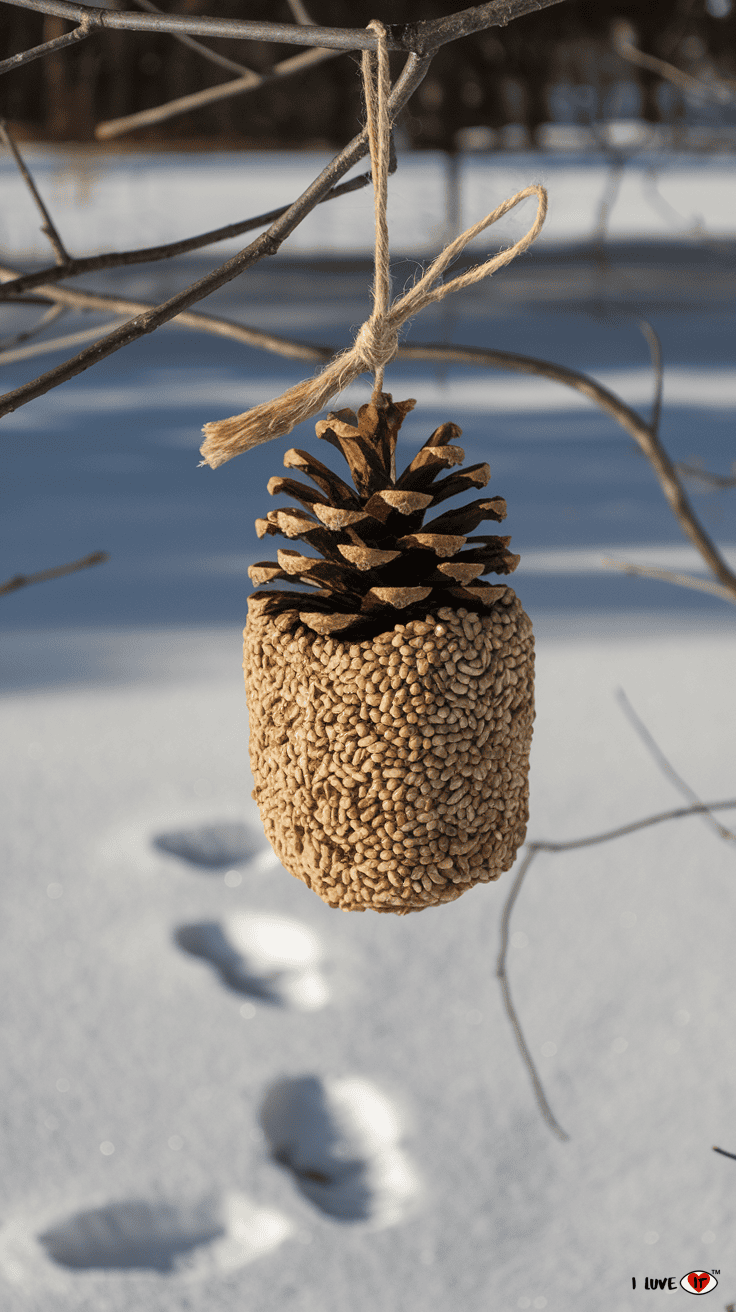 pinecone bird feeder diy