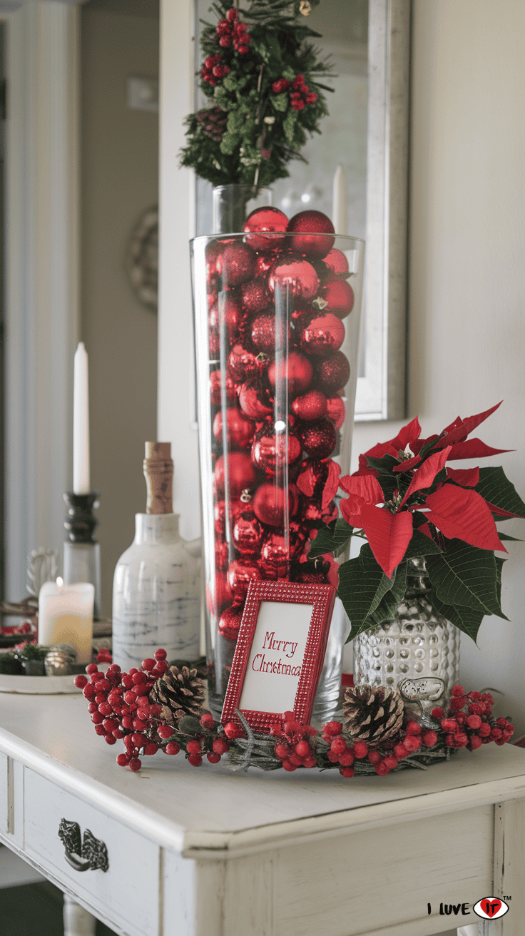 Christmas entryway red ideas