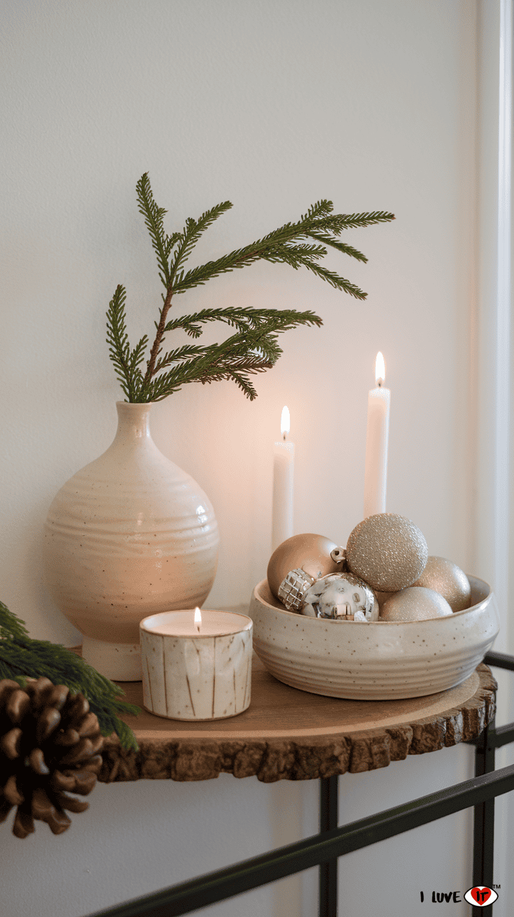 christmas entryway small table