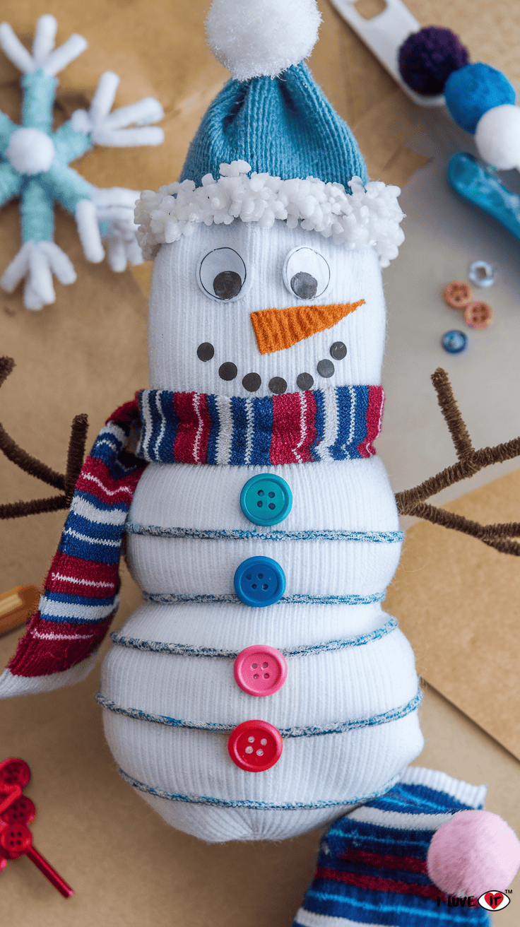 sock snowman craft