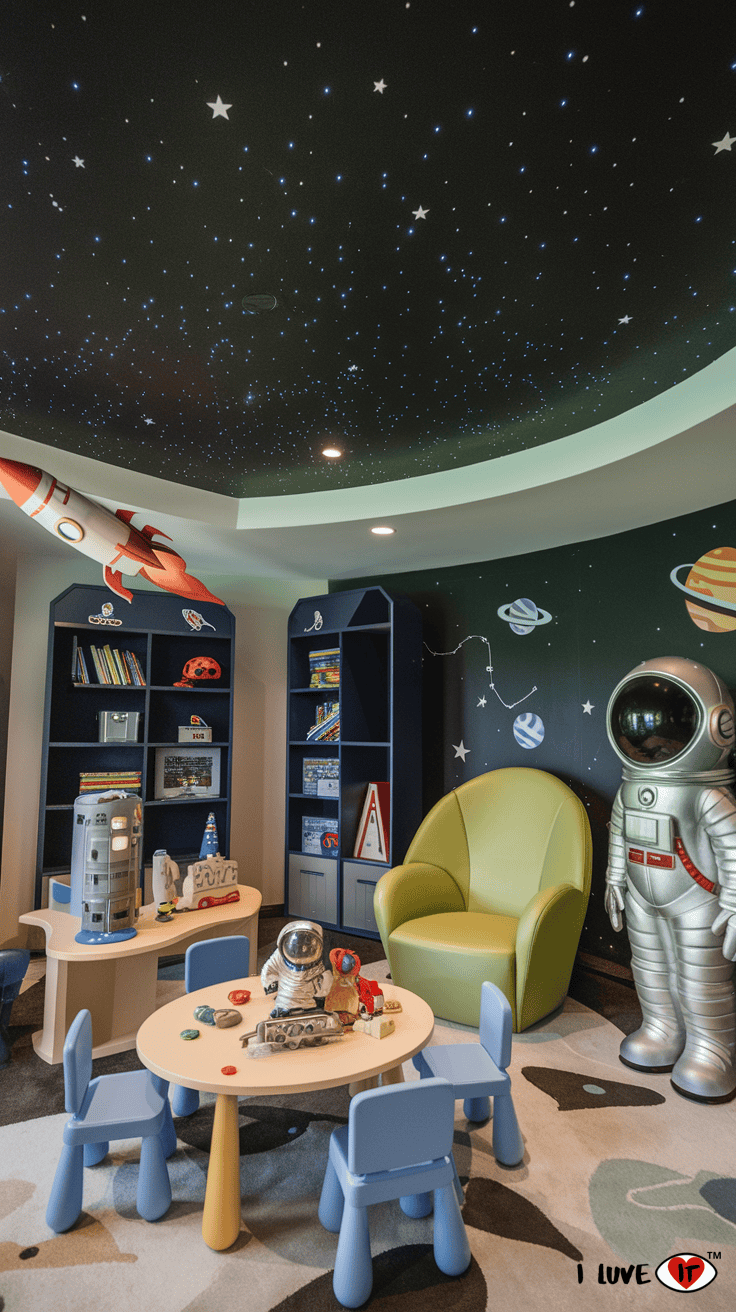 space themed playroom idea