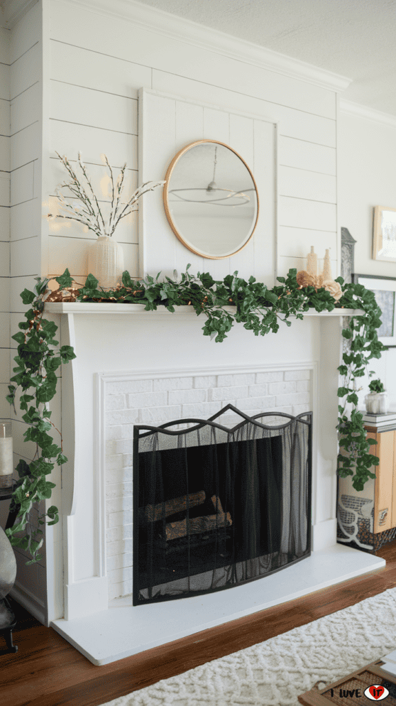 Spring Fireplace Mantel Decor
