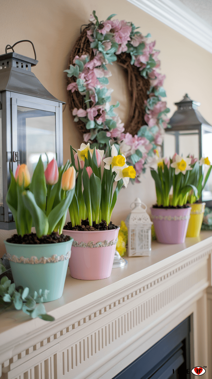 spring decor ideas mantle