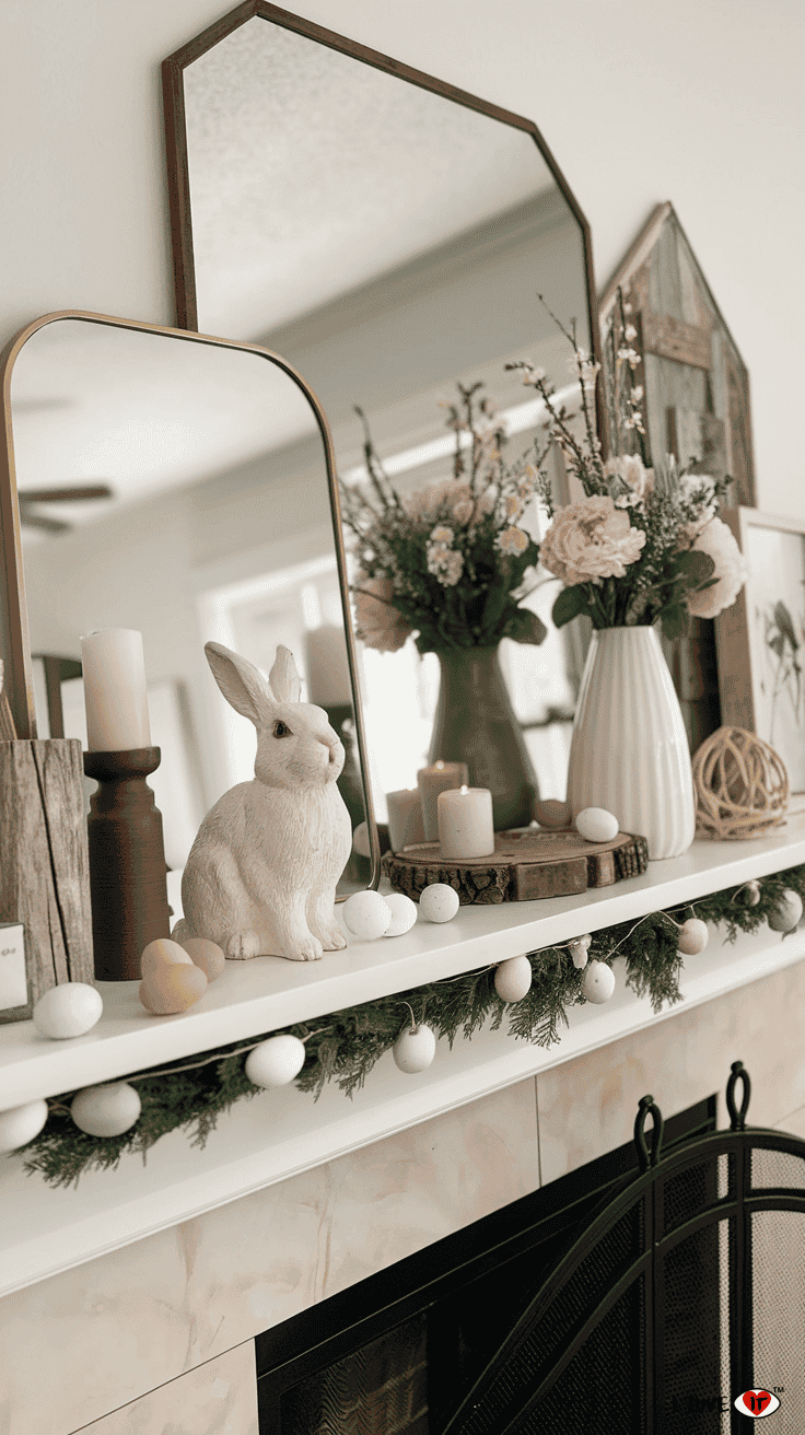 spring mantle decor